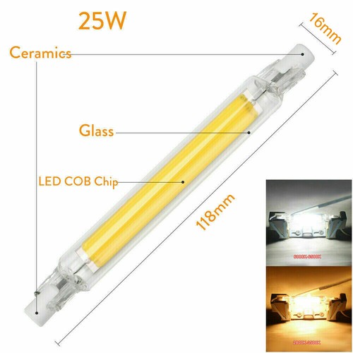 LED R7s 78mm 118mm Glasröhre Glühbirne COB Ersetzen Halogenlampe Dimmbar - Picture 10 of 15