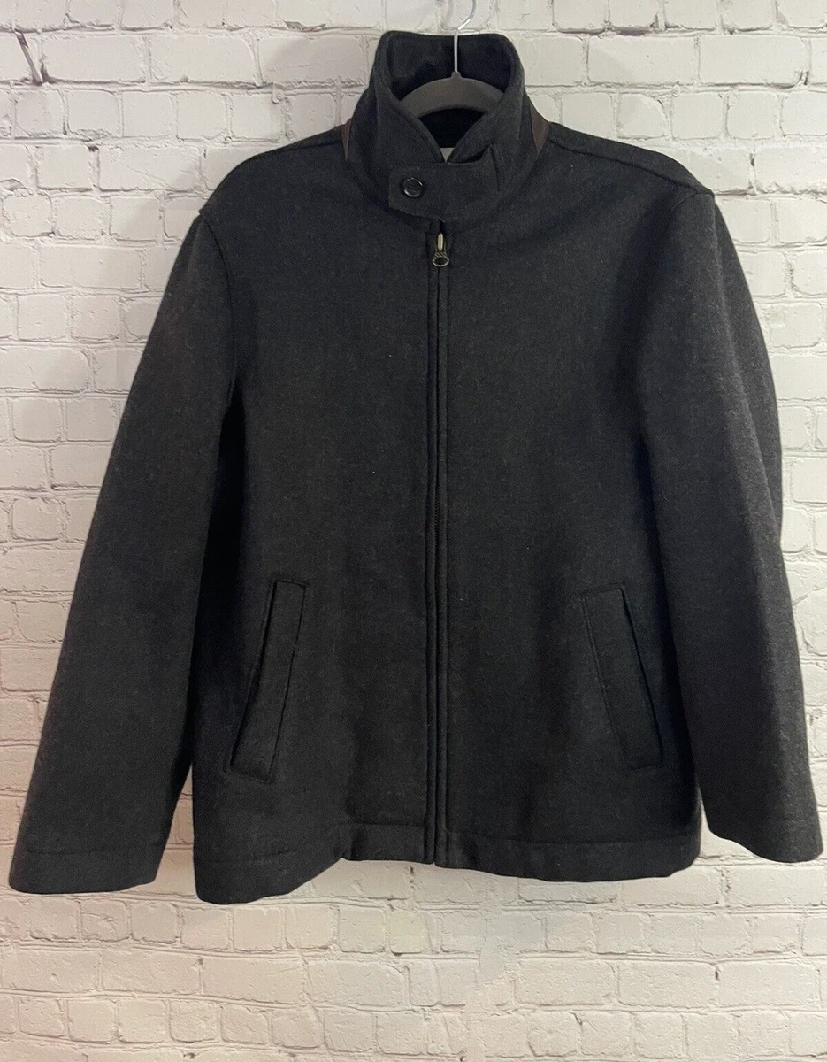 Zip Wool Outer Shell Coats, Jackets & Vests Pea Coat for Men for