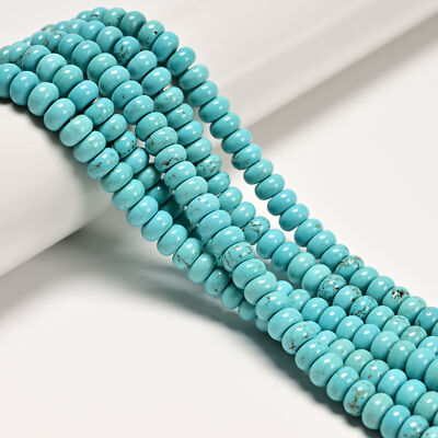 Blue Turquoise Smooth Rondelle Beads 3x4mm 4x6mm 5x8mm 15.5'' Strand