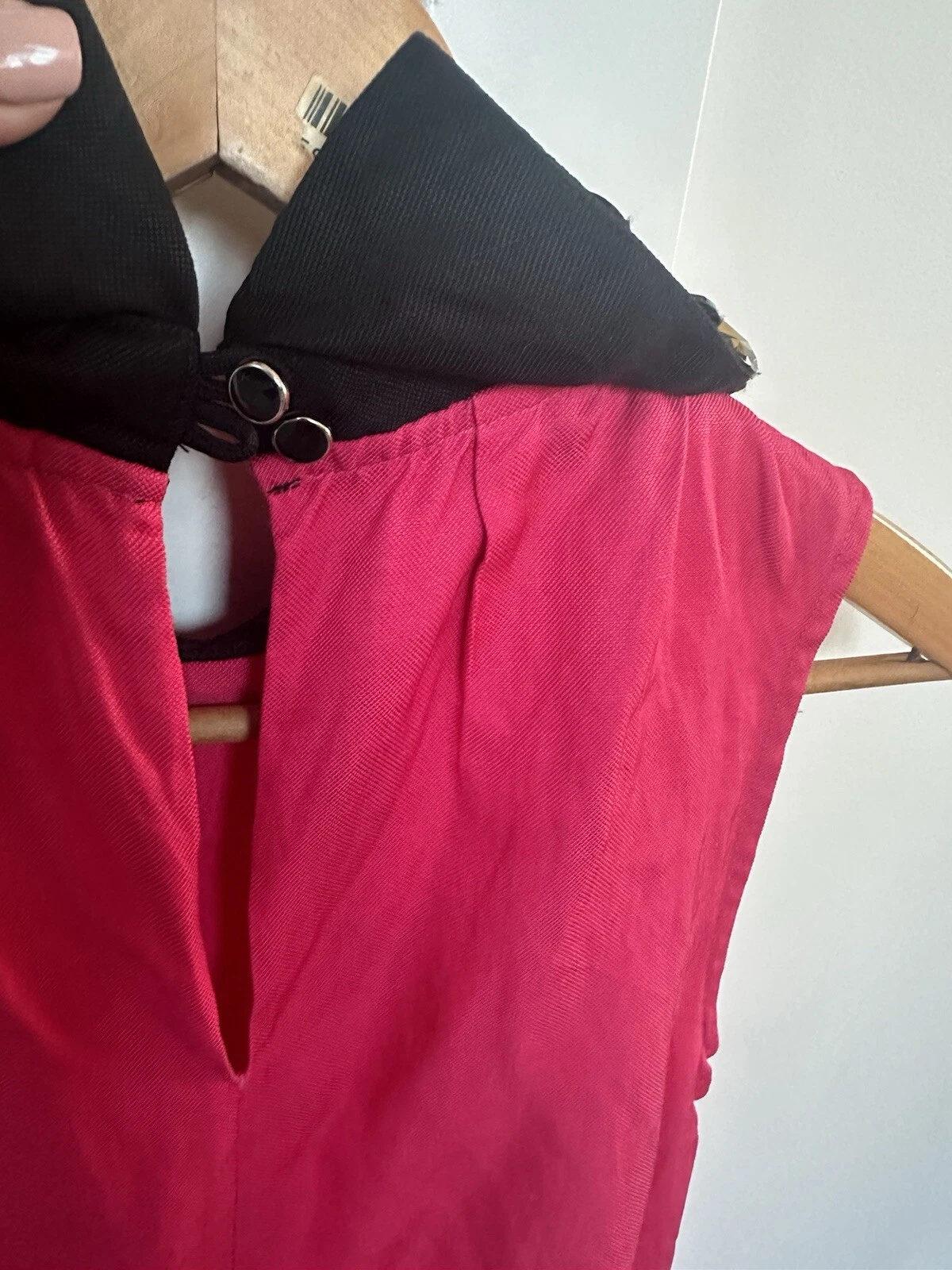 Autentico Abito Miu Miu Rosa Lino Shift Gioiellato Medio