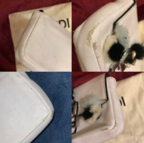 Authentische Fendi Micro Monster weiße Lederbaguette gebraucht - Bild 16 von 18