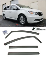 JDM SMOKE TINTED Side Window Vents Sun Shade Rain Guards For 11-17 Honda Odyssey