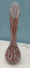 ANCIEN VASE  ART DECO COL DE CYGNE CRISTAL SIGNE LA ROCHERE HAUT 22.5 cm