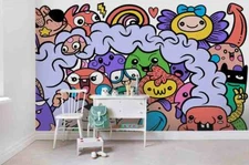 3D Monster Graffiti Wallpaper Wall Mural Removable Self-adhesive Sticker 151