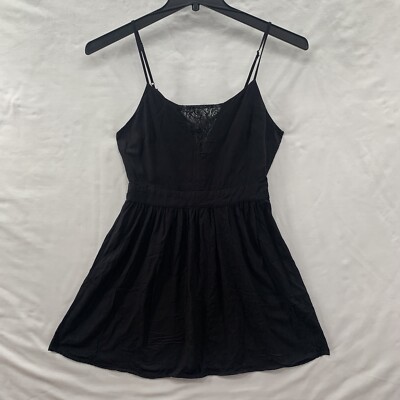 Forever 21 Dress Fit & Flare Black Spaghetti Strap Lace V-Neck Zip Dress  Size S | eBay