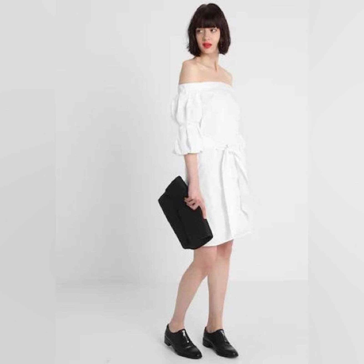 banana republic white cotton dress Banana Republic White Cotton Sleeveless Belted Knee Length A-Line Dress  Size 14