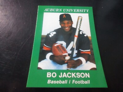 BO JACKSON   (Auburn universioty)  AAMER SPORT PRTD FOOTBALL/ BASEBALL CARD mint