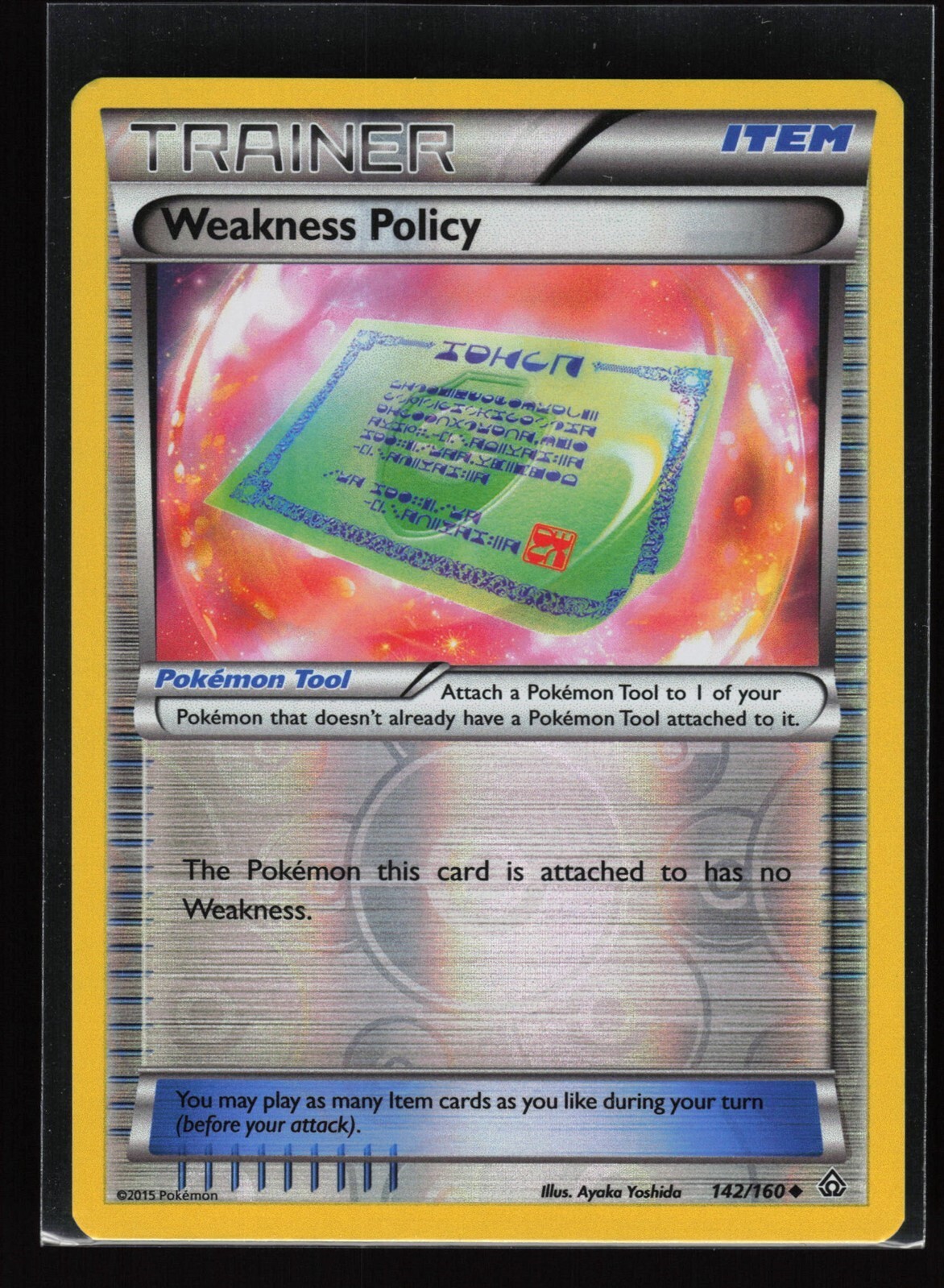 WEAKNESS POLICY Primal Clash REVERSE HOLO #142 PRC(NM)(PKM)