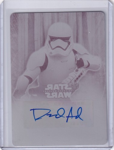 Topps Star Wars Force Awakens Chrome David Accord Printing Plate Autograph 1-1 - 第 1/2 張圖片