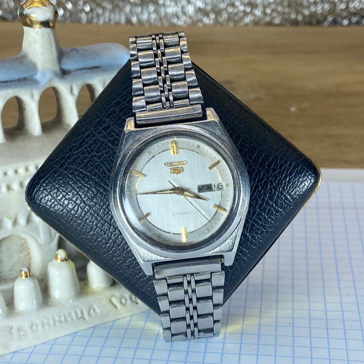 Vintage Seiko 5 Wristwatch Automatic 7009-876A Silver Dial Men | eBay