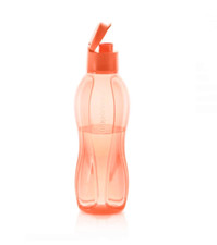 Botellas de agua ecológicas medianas Tupperware 750 ml sello superior abatible rosa coral nuevas
