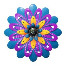 Metal Flowers Wall Decor Indoor Outdoor Metal Wall Art for Home Purple  Blue