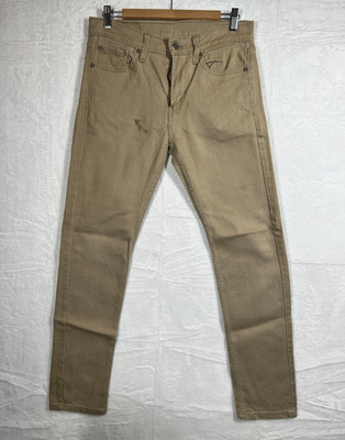 Levis Mens Khaki Slim Taper Jeans W30 L32 Beige Casual Denim Pants