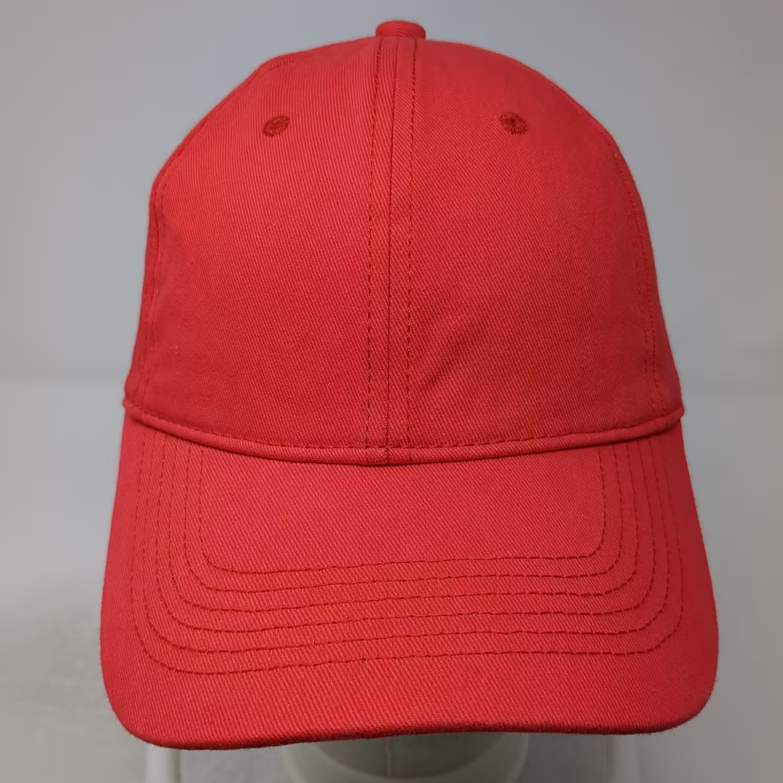Red Baseball Cap Hat One Size Adjustable 100% Cot… - image 2