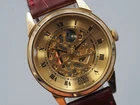 *Exc+5* SEIKO ALBA V257-0020 Skeleton Quartz Gold Dial Mens Vintage Watch Japan