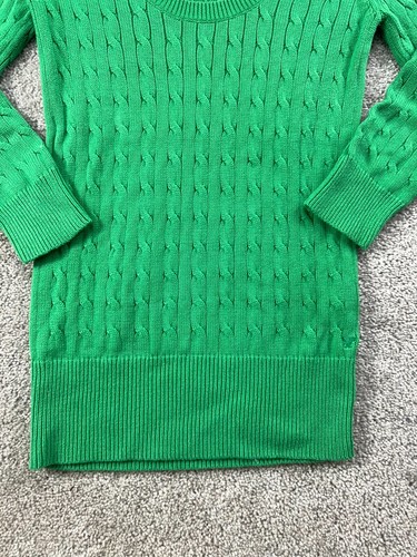 American Eagle Cable Knit Sweater Women's Large Green Long Sleeve Pullover - Picture 5 of 10