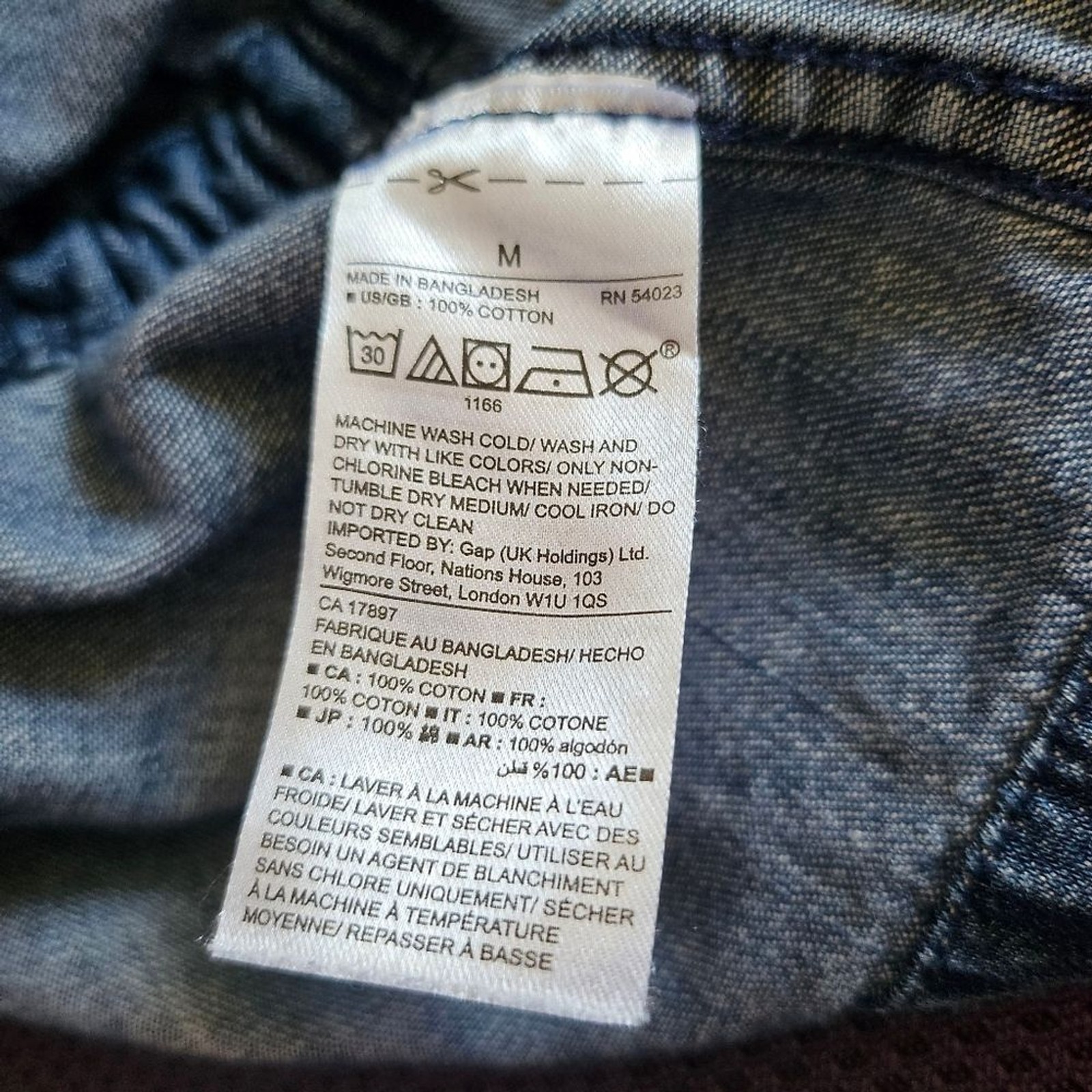 Medium Gap Medium Wash Denim Drawstring Waist Zip… - image 14