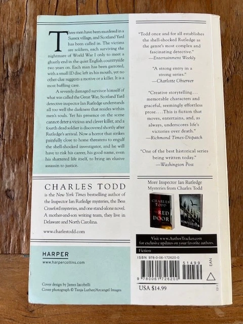 A Lonely Death Charles Todd, Crime Thriller Paperback Good Free Shipping.! - image 3 of 4