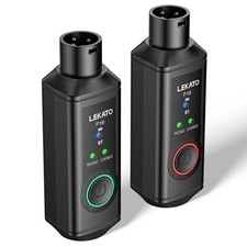 2 XLR Rechargeable Wireless BT 5.3 Receiver fr Stereo Speaker,Console Desk,PA DJ