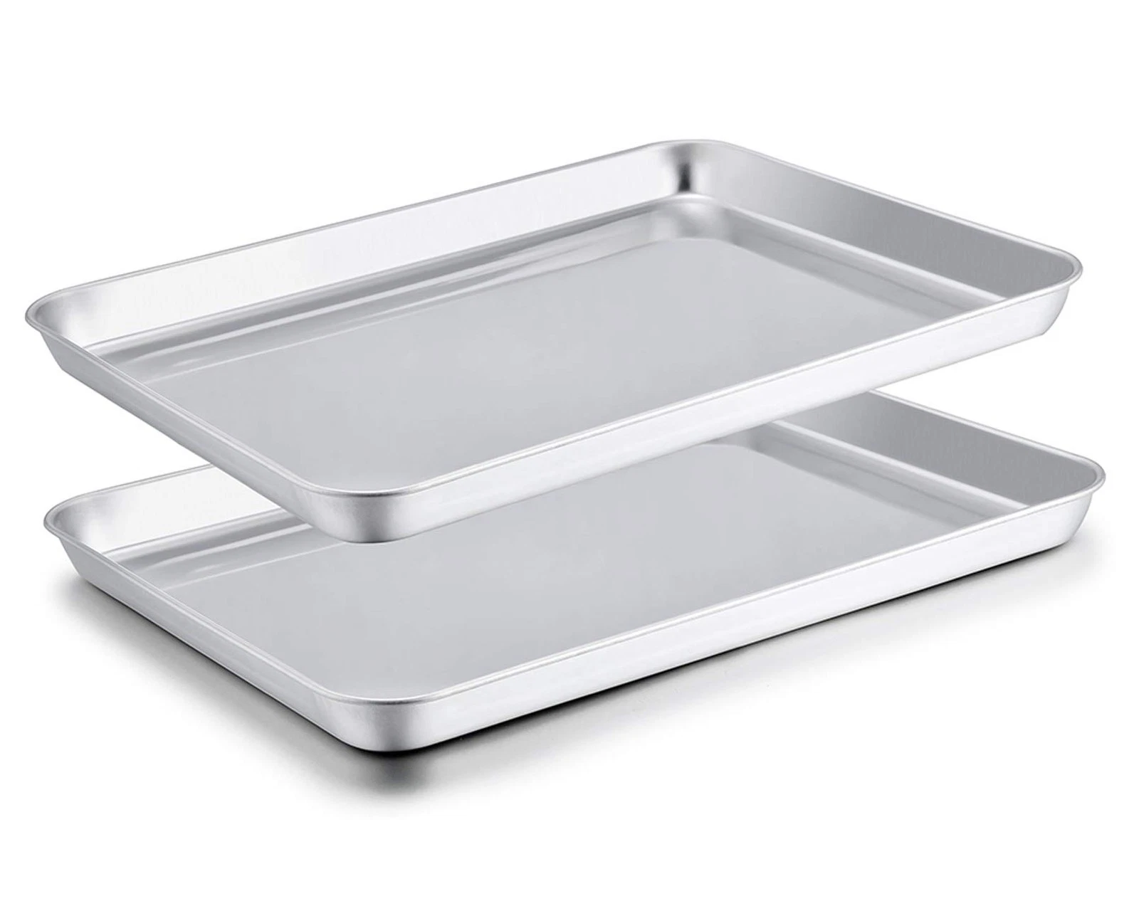 TeamFar Baking Sheet Set of 2, Baking Pans Tray Cookie Sheet Stainless Steel,...