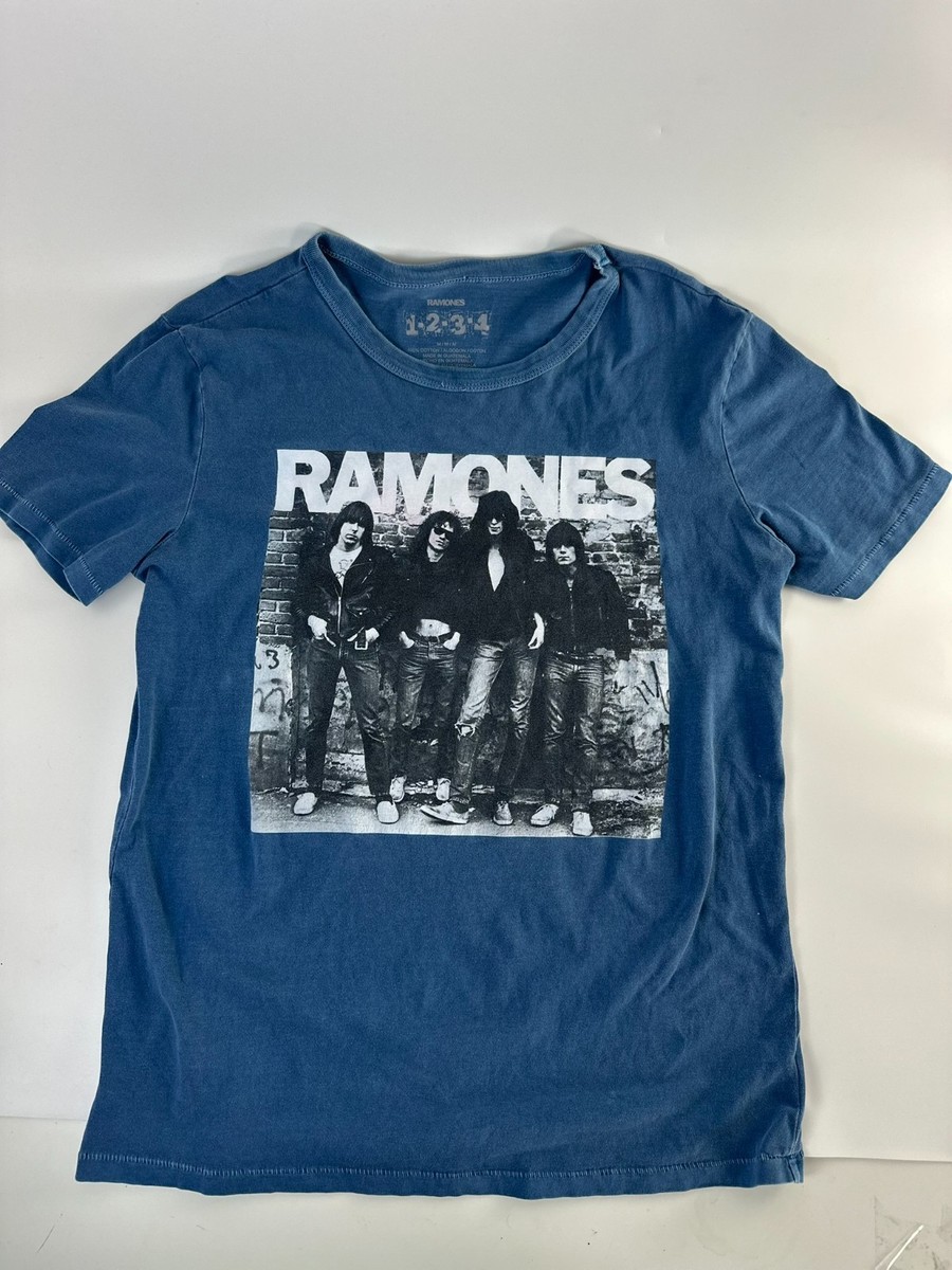 Ramones 1234 Graphic T Shirt Blue Band Punk Rock Mens Medium