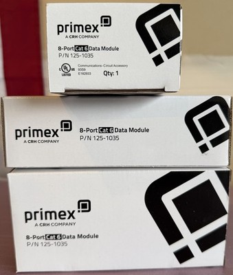 (Lot 5 Pc)Primex 8-Port Cat6 Data Module 125-1035 Network Patch