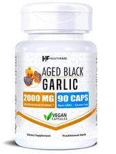 Aged Black Garlic Capsules 2000 mg Equivalent | 90 Vegan Capsules | Fermented Od