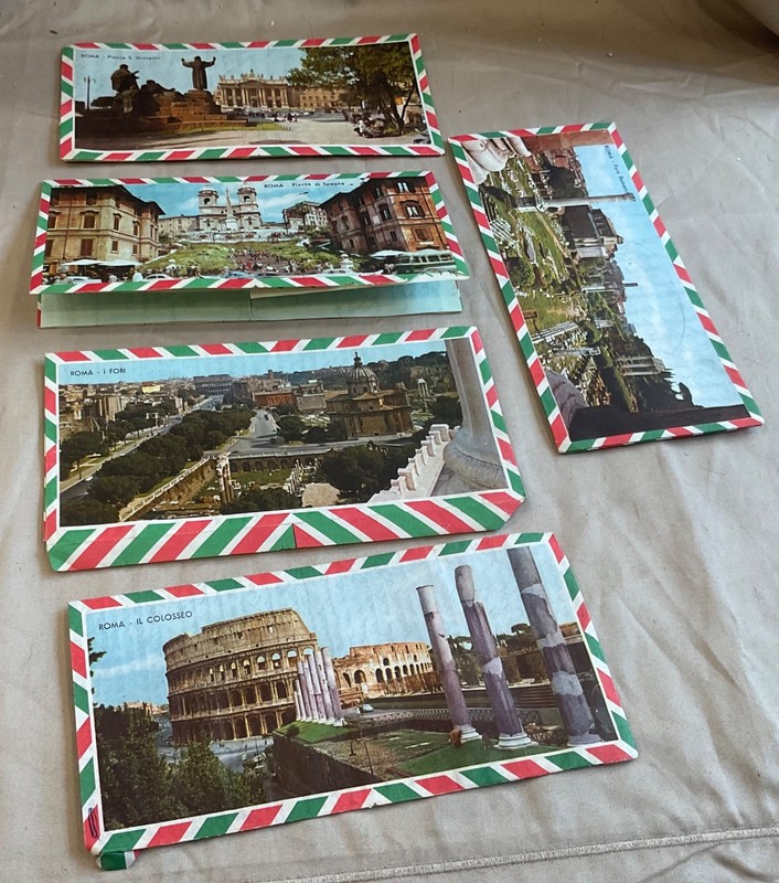 1965 Italy  Italian folding souvenir photo picture airmail letter - lot of 5