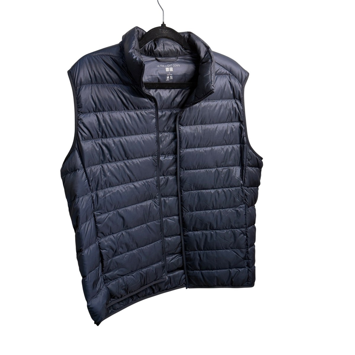Uniqlo Ultra Light Down Vest Navy Blue Mens Sz L Puffer Sleeveless 