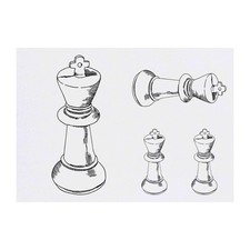 4 x 'King Chess Piece' Temporary Tattoos / Transfers TO00041579 