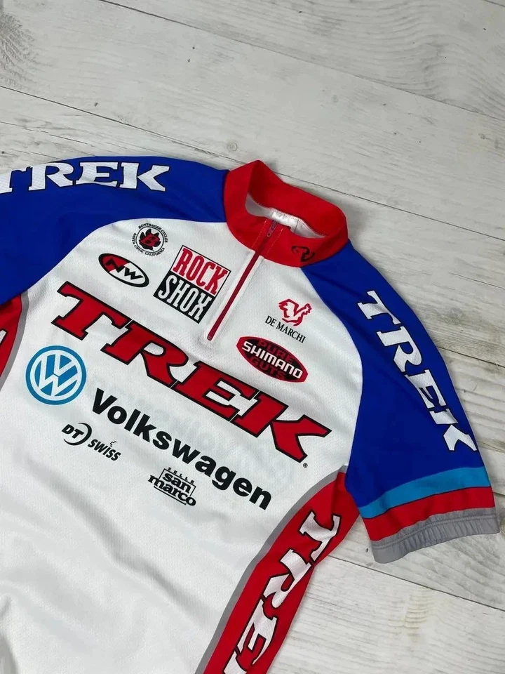 Camisa Bicicleta Trek Volkswagen Rock Shox Jersey De Marchi Hombres Talla S Blanca Foto 3 de 4