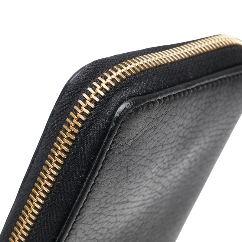 Gucci GG Marmont Round Zipper Long Wallet 456117 Black Leather Women s GUCCI Use thumbnail 7