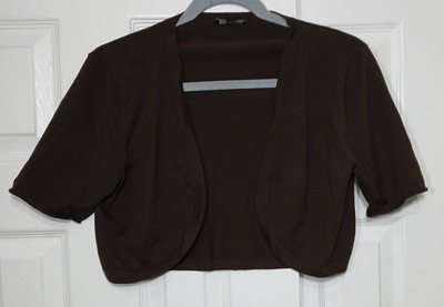 Lafayette 148 medium women cardigan crop brown light bolero spring summer