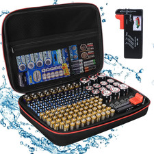 Battery Organizer Holder Storage Case with Tester,Waterproof Carrying Case Bag,B