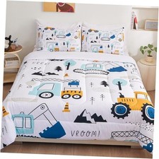 5 Piece Cars Twin Bedding Set for Boys, Twin 5 Piece Twin Size Cartoon Car Boy