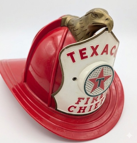 Vintage Texaco Fire Chief Toy Helmet with Eagle Finial