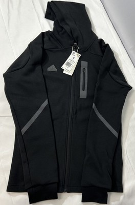 Adidas Hoodie Small Mens Black Gray Designed For Gameday Lifestyle Zip Slim Fit