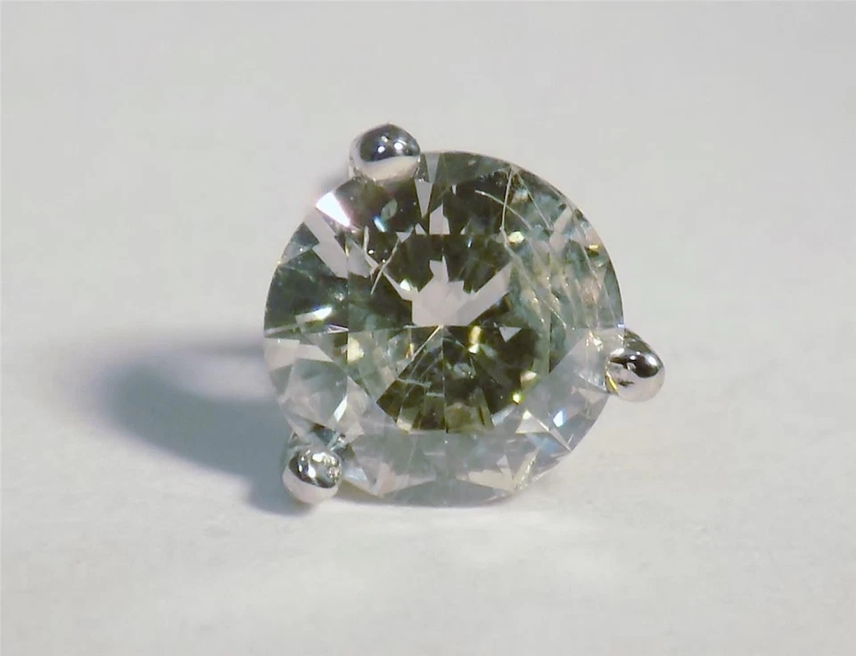 PENDIENTE SOLITARIO DIAMANTE REDONDO CERTIFICADO PLATINO 1,15 QUILATES Foto 4 de 4