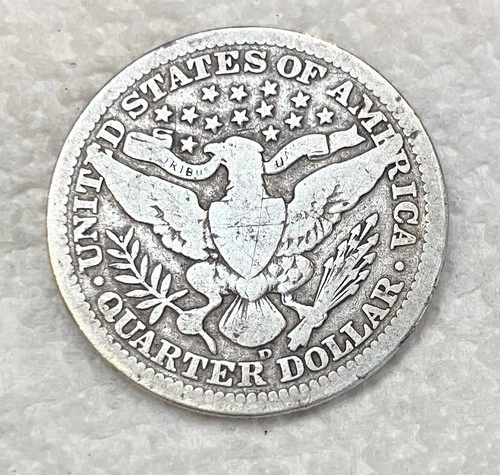 1908  - D- Barber Quarter, USA MONEY VINTAGE NICE