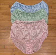 3 Pack  Plain Jane  Panties Nylon Brief Panty  Style 331 Teri Lingerie Sz 12