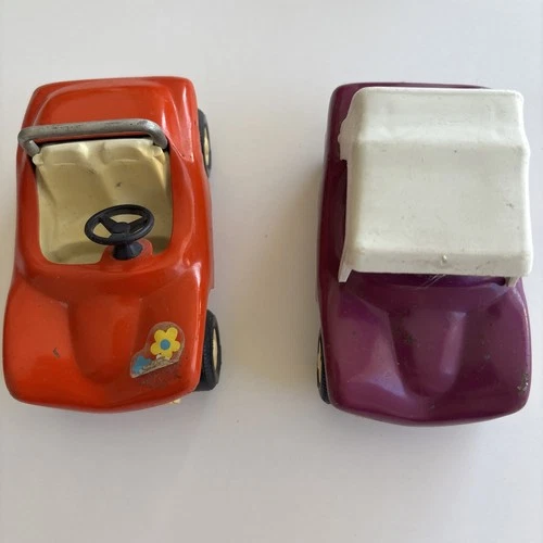 VTG  Mini Tonka Dune Buggy 2 Lot Purple Orange Old Toy Cars Truck Bundle As Is