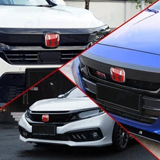 Red 2PCS Front Emblem Rear Badge Fit For Honda 2022-2025 Civic Sedan Coupe EX LX