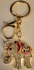 Rhinestone Elephant Keychain Bag Charm 3" Long Including Chain NWOT