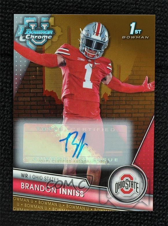 2023 Bowman U Chrome Prospect Gold Refractor /50 Brandon Inniss #103 Auto
