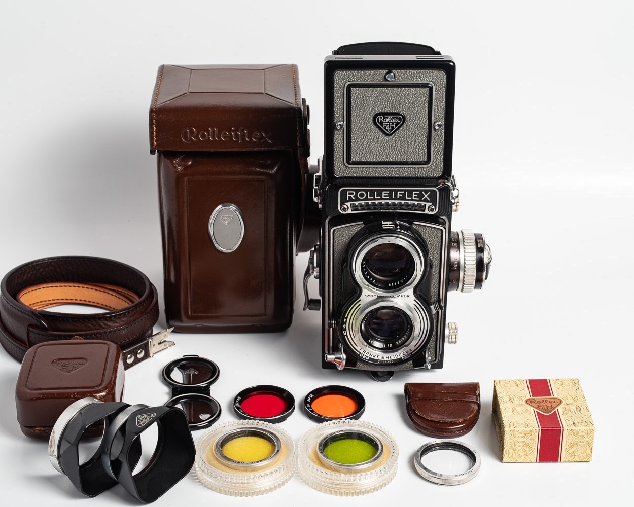 Rolleiflex T Grey TLR 6x6 Camera + Accessories. Early Model 1. Great Condition.