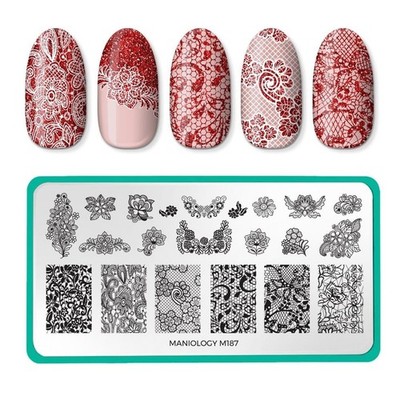 Maniology M187 Sweet Sultry Floral Lace Nail Art Stamping Plate