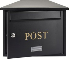 Large Wall Mounted Letterbox Secure Lockable Post Box Waterproof A4 Mail