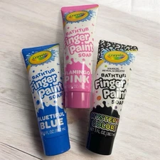 3 Crayola Bathtub Finger Paint Soap Color Variety PINK/BLACK / BLUE  NEW