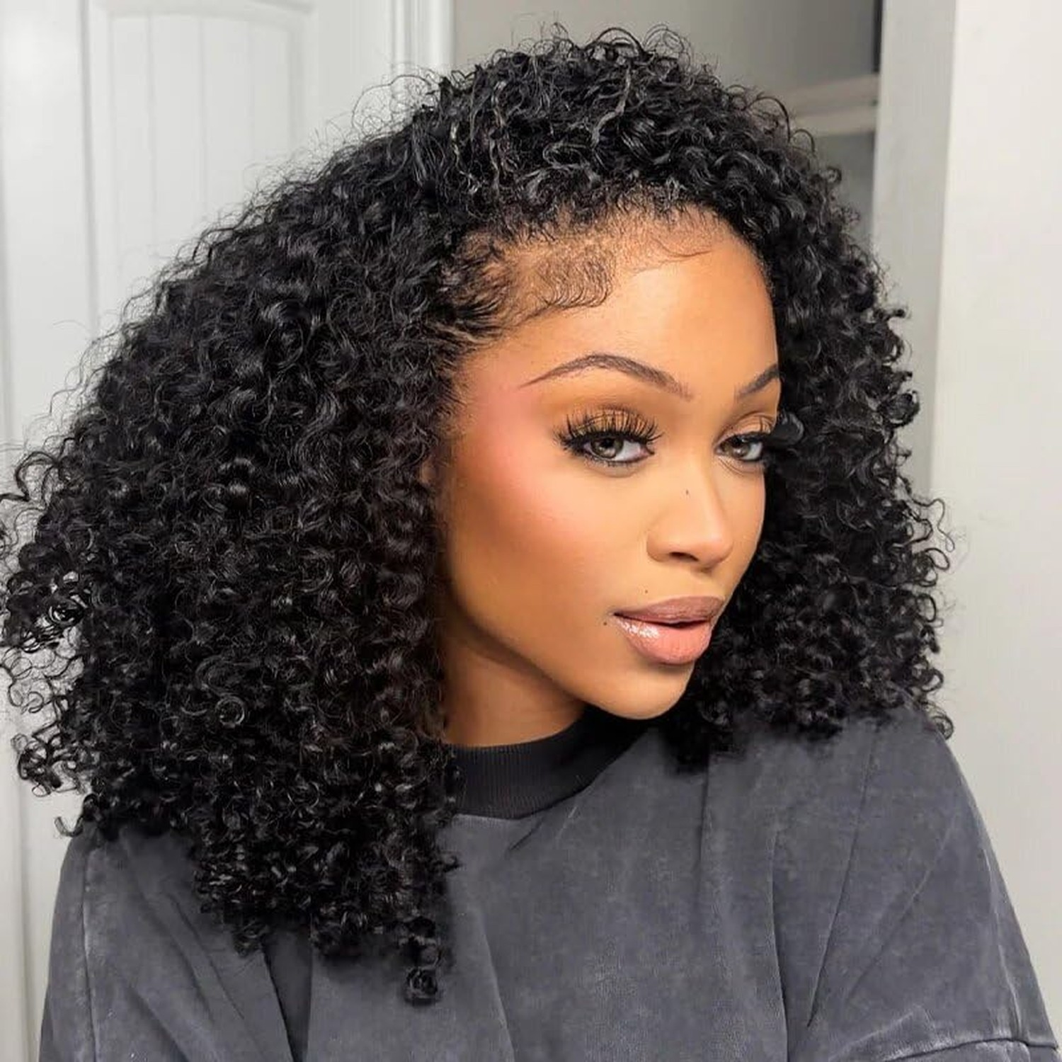 ISEE Half Wig Human Hair Glueless Wigs Upgrade 3 IN 1 Half Wig With Drawstrin...