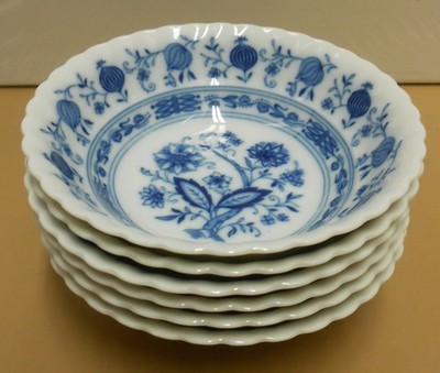 Royal Tettau 6 Dessertschalen Zwiebelmuster echt Kobalt Drache Modell exkl.